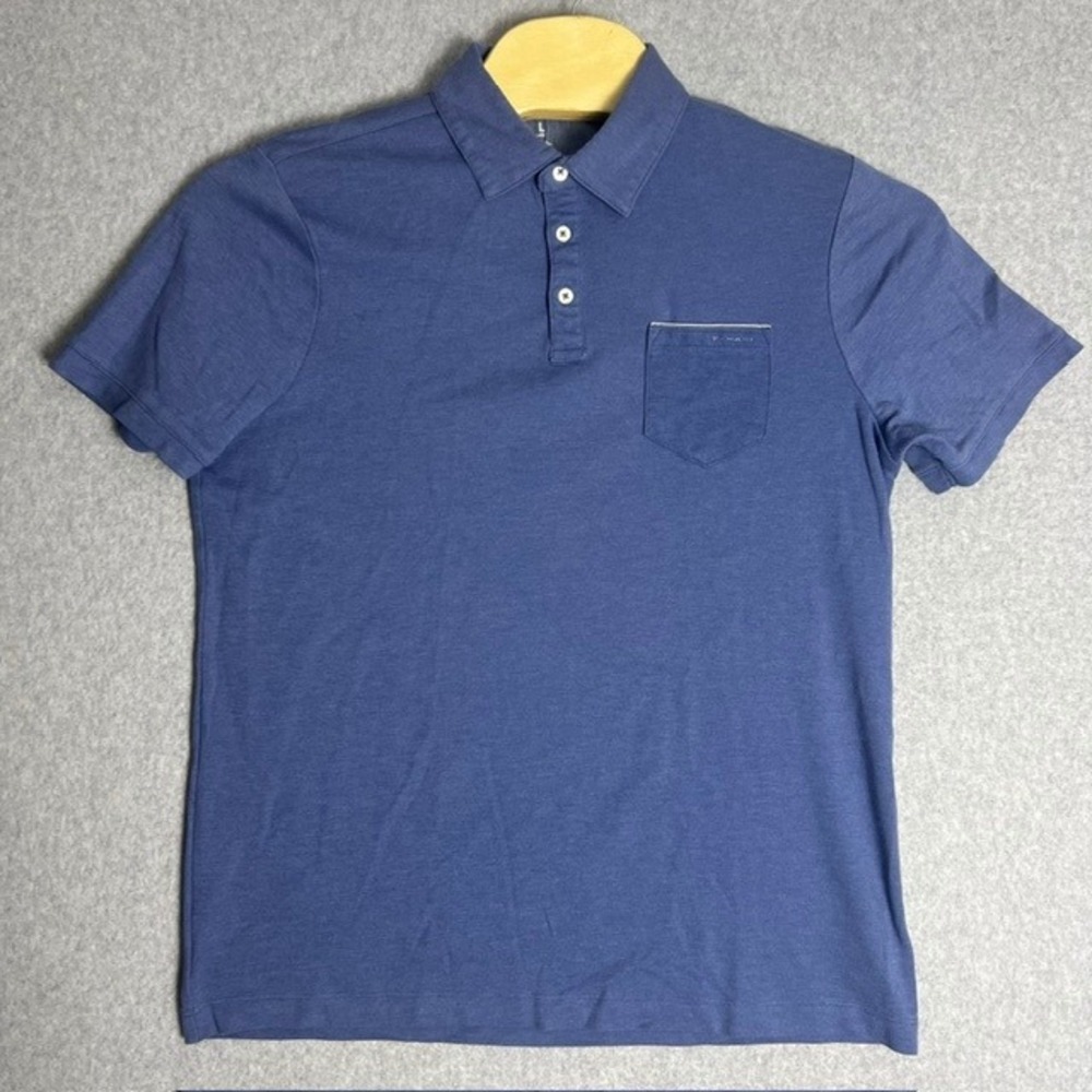 Tahari‎ Men's Blue Short Sleeve Polo Shirt with Pocket Pocket Size Large